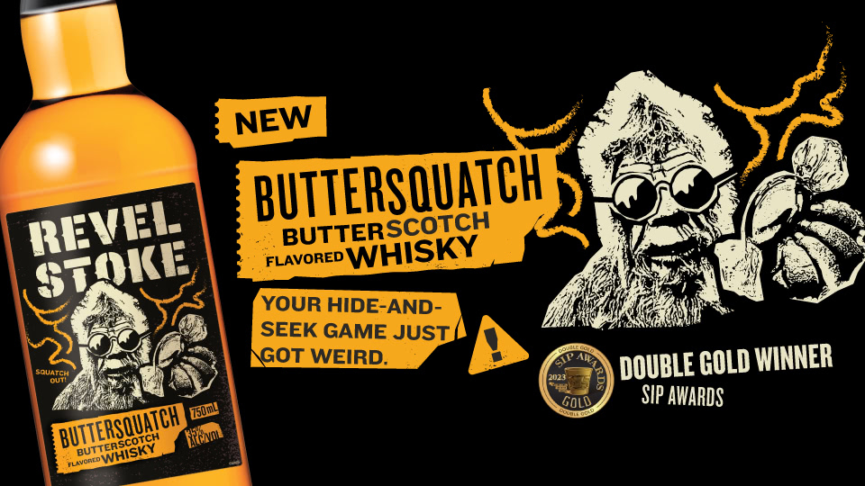 A bottle of buttersquatch with a gold medal